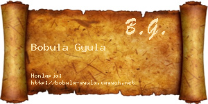 Bobula Gyula névjegykártya