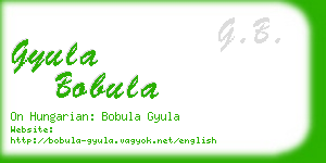 gyula bobula business card